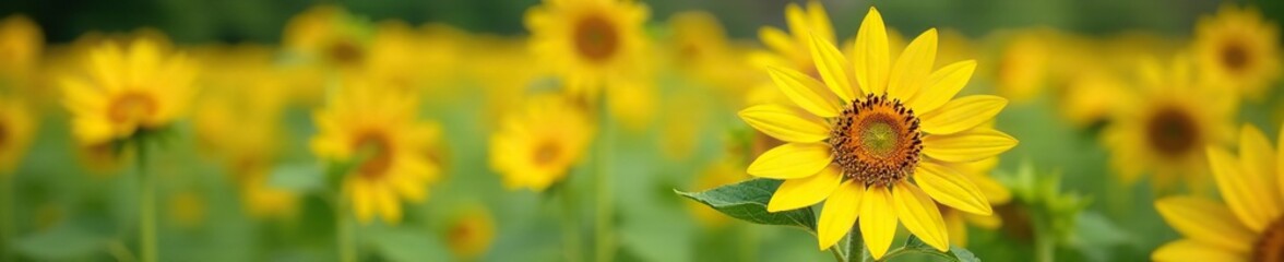 Obraz premium Large bright yellow flowers bloom on a tall sunflower stem, nature, wildflowers, bloom