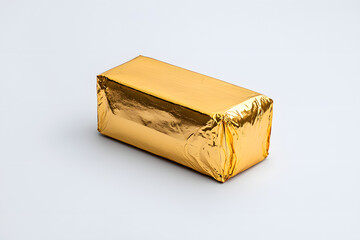 Golden foil bar isolated on white