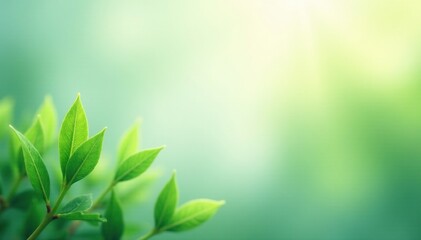 Delicate green foliage forms a soft gradient background, soothing colors, serene, plant life