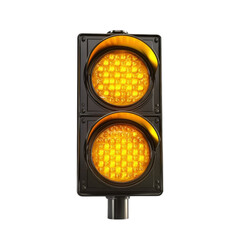 Traffic light with two yellow signals, indicating caution and preparation to stop