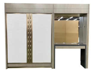 wooden door with metal handle