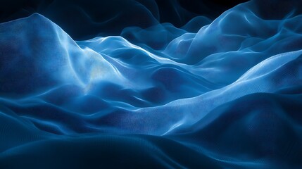 Obraz premium Abstract blue glowing wave landscape.