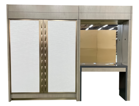 wooden door with metal handle