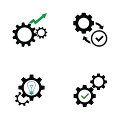 Creative Operational Efficiency Icon Set, Vector Silhouette Logo Design for Business, Productivity & Workflow Optimization