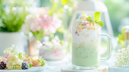 Bright and colorful fruit smoothies