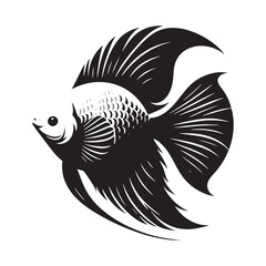 Versatile Angelfish silhouette for creative marine illustrations - Angelfish illustration - Minimalist Angelfish vector - fish silhouette
