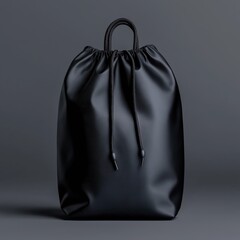 Stylish black bag mockup on a dark background perfect for modern branding and product display purposes