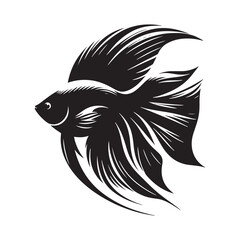 Sleek Angelfish silhouette for clean and modern compositions - Angelfish illustration - Minimalist Angelfish vector - fish silhouette
