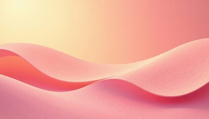 Soft peach wave layer with subtle shadow on the bottom background, gradient, sunset