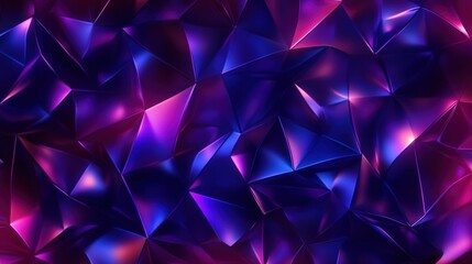 Fototapeta premium This vibrant abstract background features a blend of purple and blue triangular shapes, creating a sense of depth and complexity. Ideal for modern designs and creative projects.