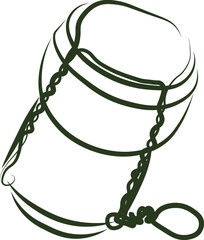 champagne cork Hand drawn Illustration Clipart Vector