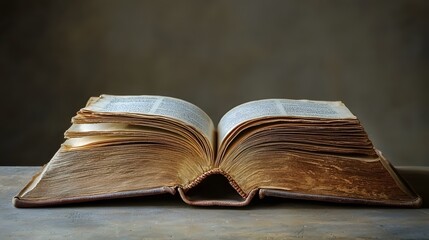 Elegant and modern open book with soft paper texture on a neutral background showcasing a minimalistic and clean design with ample copyspace for your text or design elements