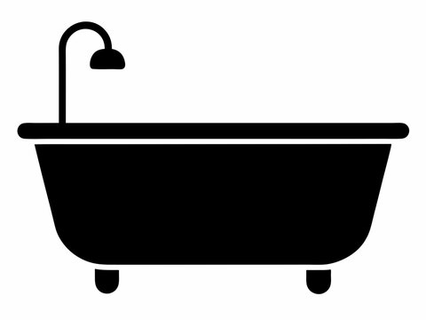 recommend clip art: Bathtub icon. Shower vector illustration. Bathroom hygiene symbol. Bath tub silhouette. Washroom pictogram. Bathing sign isolated.
                    
                    