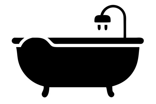 recommend clip art: Bathtub icon. Shower vector illustration. Bathroom hygiene symbol. Bath tub silhouette. Washroom pictogram. Bathing sign isolated.
                    
                    