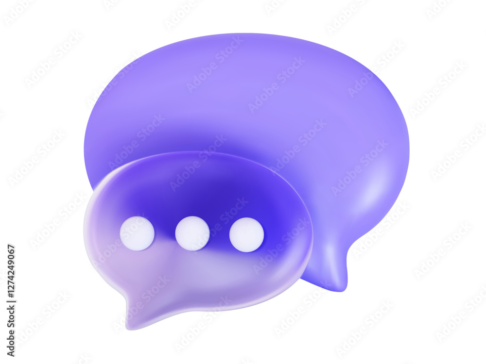 Poster 3d vector symbol speech bubble with transparent effect. for communication, notification, talk, think