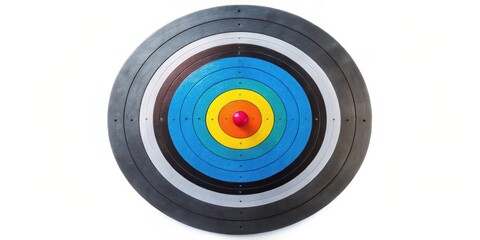 Circular Target with Concentric Rings on White Background