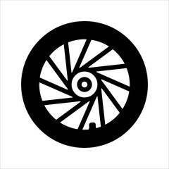Fototapeta premium Simple black motorcycle tire - stock vector, with white background