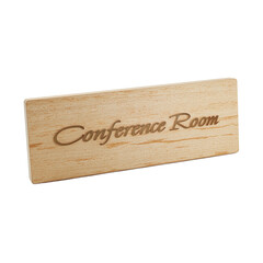 Sleek Conference Room wooden sign on white background exuding professionalism