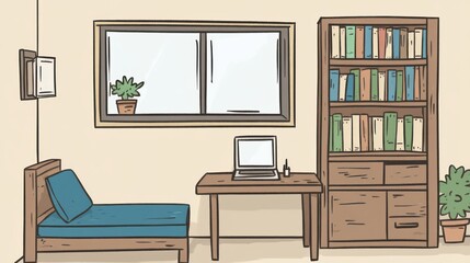 Simple Study Room Interior