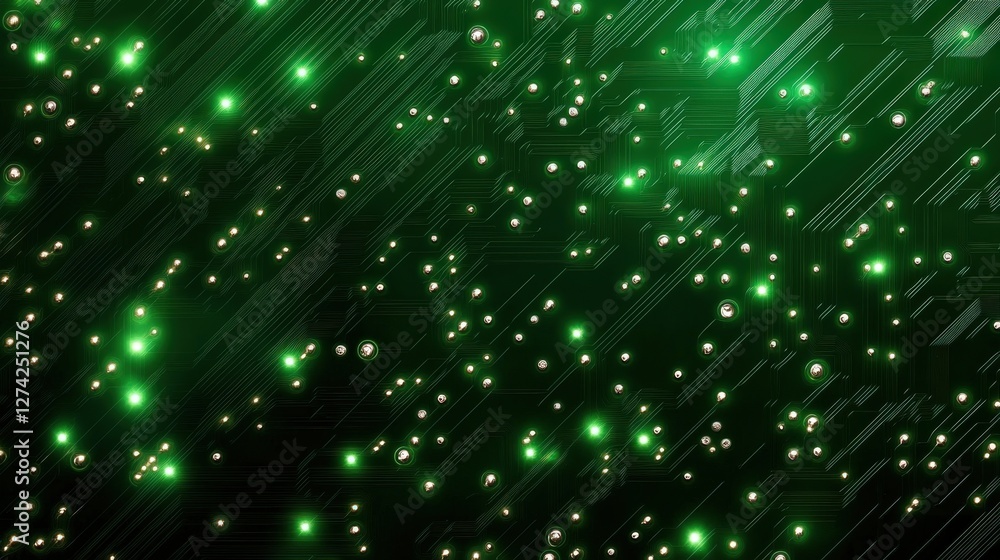 Aufkleber this vibrant green background features a multitude of bright, glowing dots creating a sense of depth
