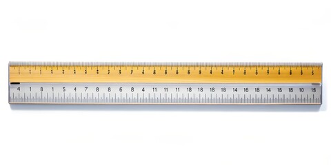 Wooden Ruler on White Background
