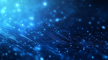 Abstract Technology Circuit with Glowing Particles