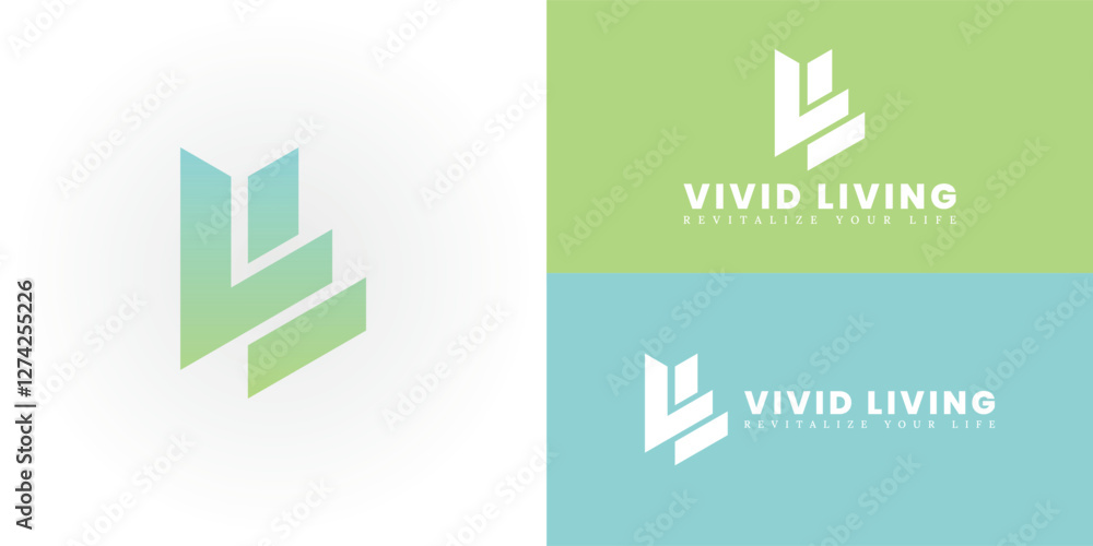 Poster the dynamic logo design features the initials vl creatively integrated into a stylized upward arrow,