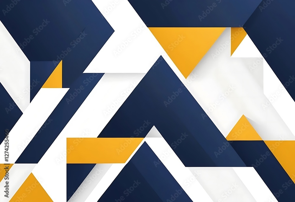 Aufkleber geometric composition with bold color blocks and dynamic forms, abstract design