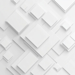 Futuristic White Technology Background with Geometric Square Pattern Modern Digital Abstract Design