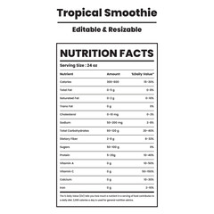 tropical smoothie nutrition facts, nutrition facts, nutrition facts label, tropical smoothie