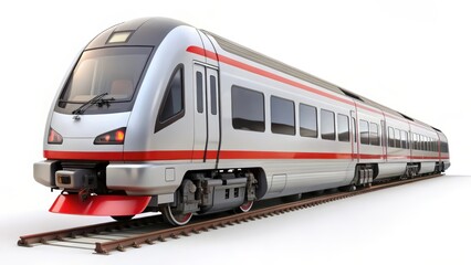 Modern High-Speed Train on White Background