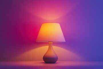 Illuminating Creativity: Glowing Lamp on Pastel Gradient Background