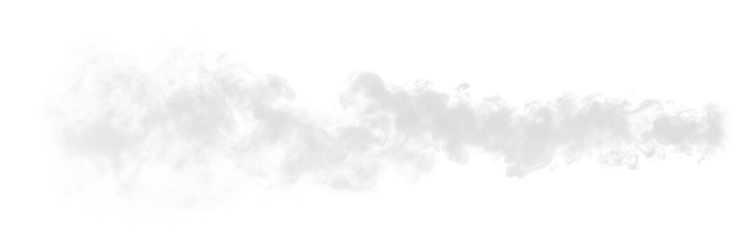 White gray smoke vapor fumes swirls shapes transparent PNG, isolated background cutout. Misty effect,