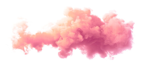 Pink smoke cloud transparent PNG, isolated background cutout. Girly cotton candy color