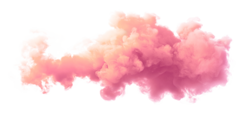 Pink smoke cloud transparent PNG, isolated background cutout. Girly cotton candy color