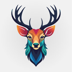 Fototapeta premium Colorful Geometric Deer Head Design