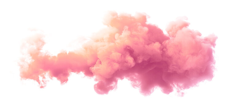 Pink smoke cloud transparent PNG, isolated background cutout. Girly cotton candy color