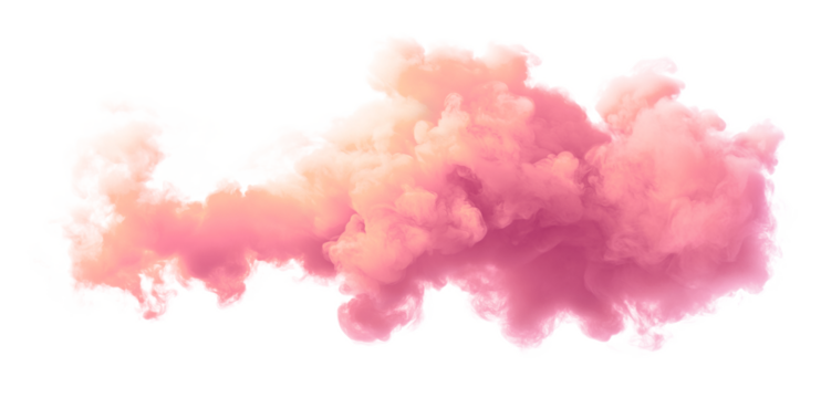 Pink smoke cloud transparent PNG, isolated background cutout. Girly cotton candy color