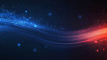 Abstract AI neural network background with glowing lines and waves