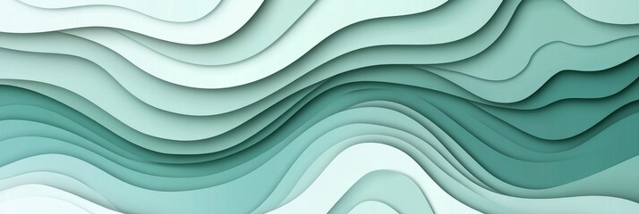 Fototapeta premium Seamless Pale Mint Green, Abstract Wave Pattern Background. Elegant And Minimalist Design Texture.