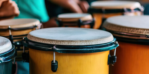 Obraz premium Close-up of Multiple Conga Drums