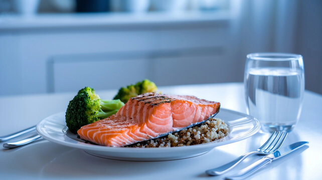 Grilled salmon with quinoa and broccoli &ndash; a healthy and nutritious meal perfect for maintaining a balanced diet