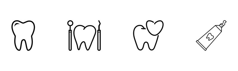  dental tool icons Set.