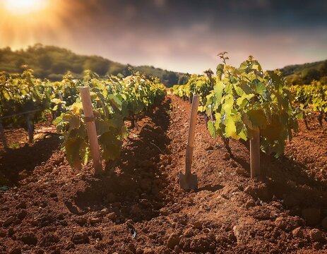plantaci&oacute;n de uvas en vid