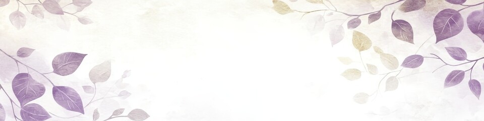 Whimsical Lavender and Pastel Herbs on Watercolor Paper, Banner Art, Greeting Card Illustration