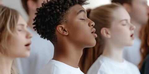 Youth Choir Members Singing