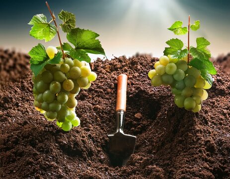 plantaci&oacute;n de uvas en vid
