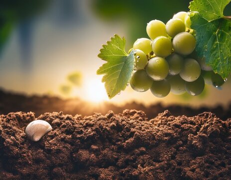 plantaci&oacute;n de uvas en vid