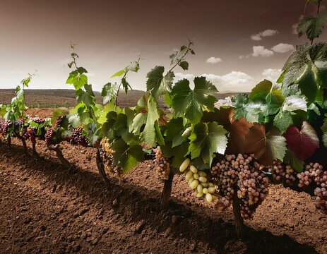 plantaci&oacute;n de uvas en vid
