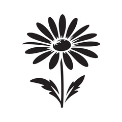 daisy silhouette vector style with a white background